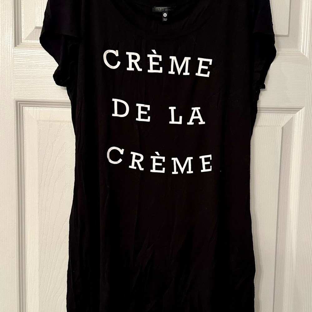 TART L Black Sleep Tee Sleep Shirt Tunic Dress Crème De La Crème R $40 - Picture 5 of 9